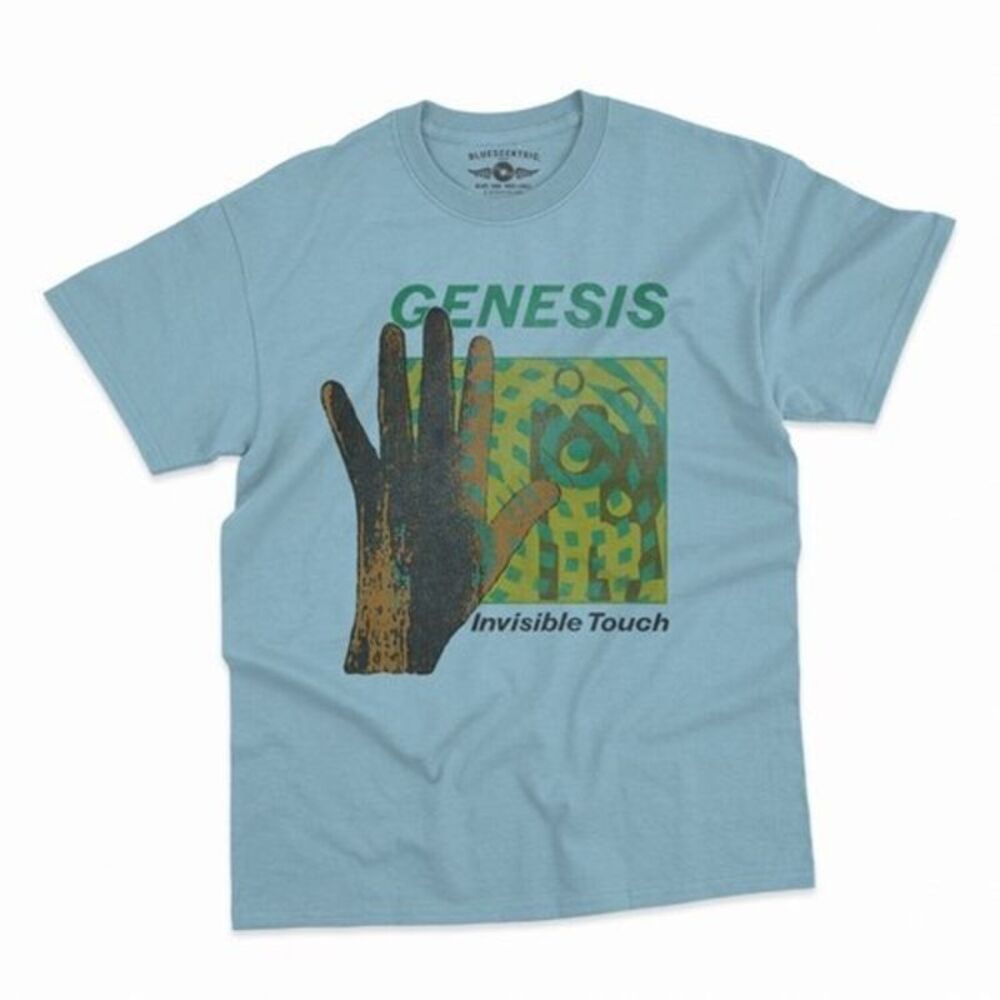 Genesis - Genesis - Invisible Touch - Heavy Cotton T-Shirt - Large Light Blue